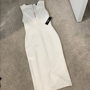 V neck white dress